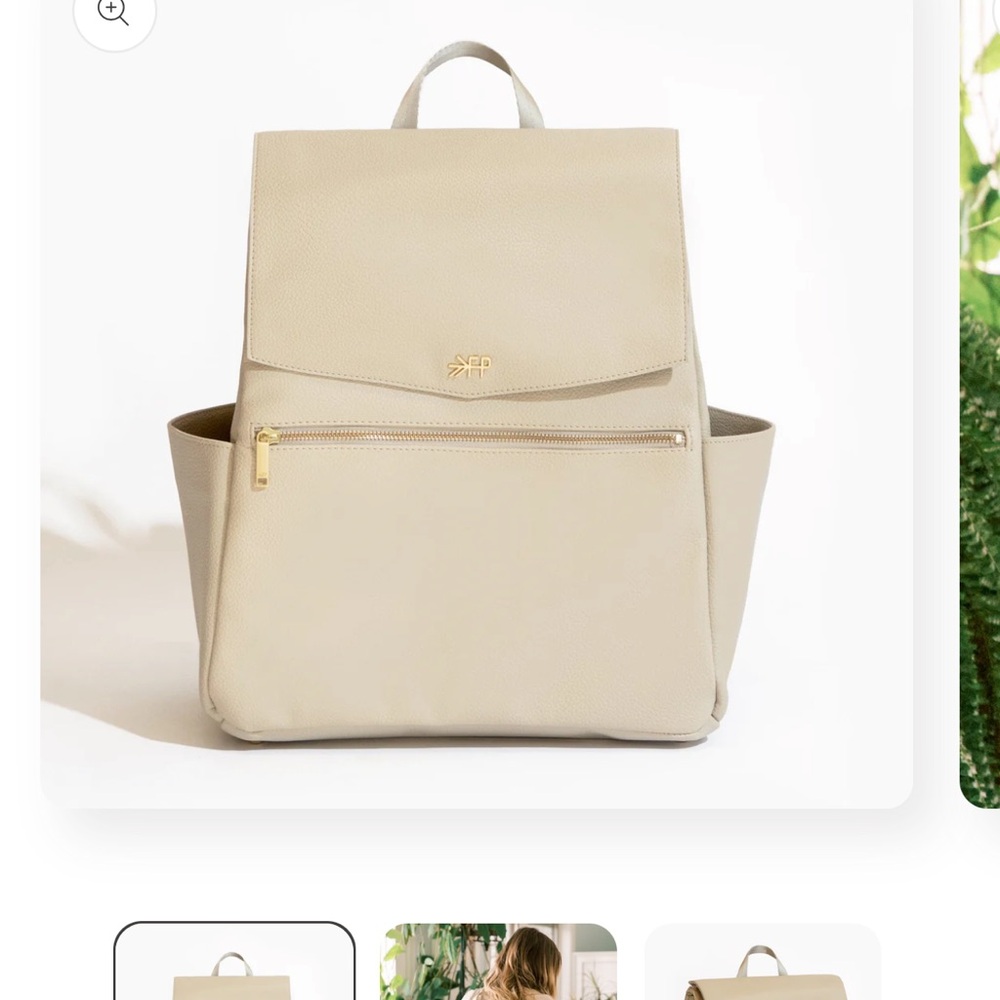 Freshly Picked Cream Leather Backpack